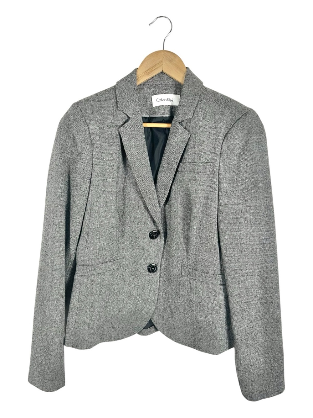 Calvin Klein Gray Structured Blazer Size 6